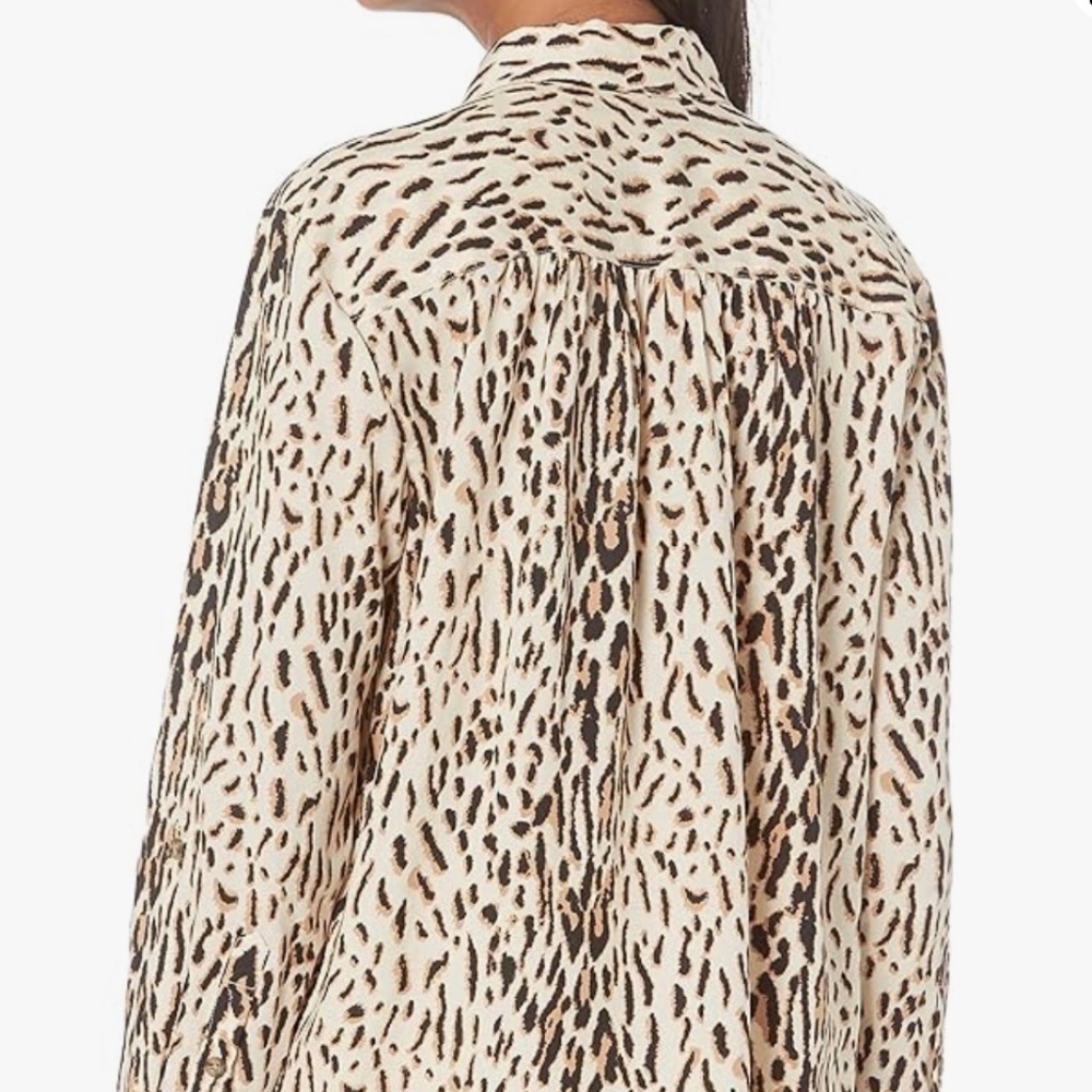 Joie 'Lidelle' Leopard Print Blouse, Size L - Picture 3 of 13